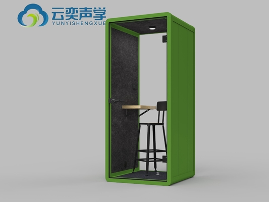Stand de reuniones de oficina de un solo asiento con escritorio de computadora para trabajo privado Pod de oficina de cabina silenciosa inalámbrica móvil