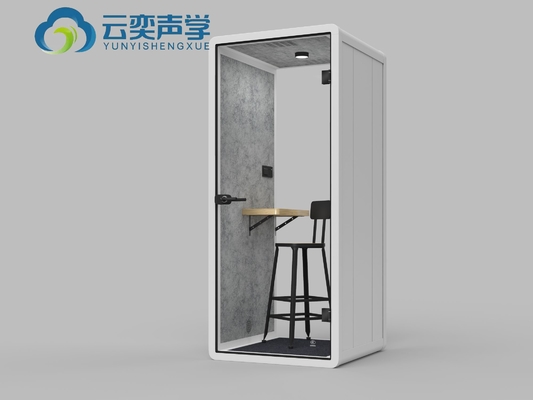 Stand de reuniones de oficina de un solo asiento con escritorio de computadora para trabajo privado Pod de oficina de cabina silenciosa inalámbrica móvil