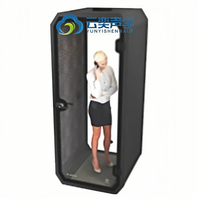 Stand de reuniones de oficina de un solo asiento con escritorio de computadora para trabajo privado Pod de oficina de cabina silenciosa inalámbrica móvil