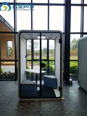 Pod de reuniones de tamaño mediano para reuniones de conferencias Stand doble con sofá de muebles