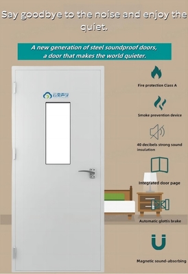 Diseño sencillo Ventana de vidrio personalizable Gris Puertas insonorizadas de acero antirruja