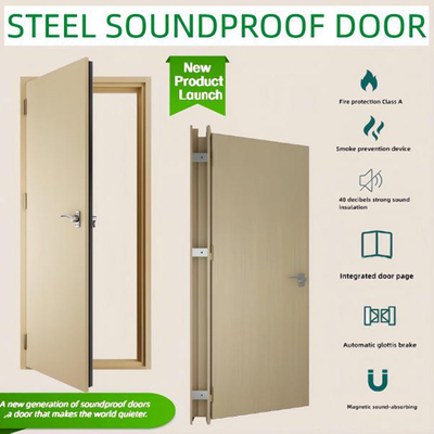 Sala de batería Estudio de música Sala barrera de ruido transparente aislamiento acústico de puerta de vidrio de casa con trampas de bajo Cornernoise Canceling Door STC 45dB