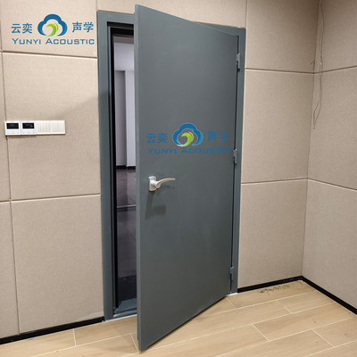 Sala de batería insonorizada Sala de estudio de música barrera de ruido transparente aislamiento acústico puerta de visión de vidrio 60 minutos acústica de hogar a prueba de fuego con trampas de bajo Cornernoise Canceling Door STC 45dB