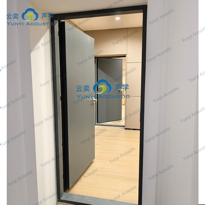 Sala de batería insonorizada Sala de estudio de música barrera de ruido transparente aislamiento acústico puerta de visión de vidrio 60 minutos acústica de hogar a prueba de fuego con trampas de bajo Cornernoise Canceling Door STC 45dB